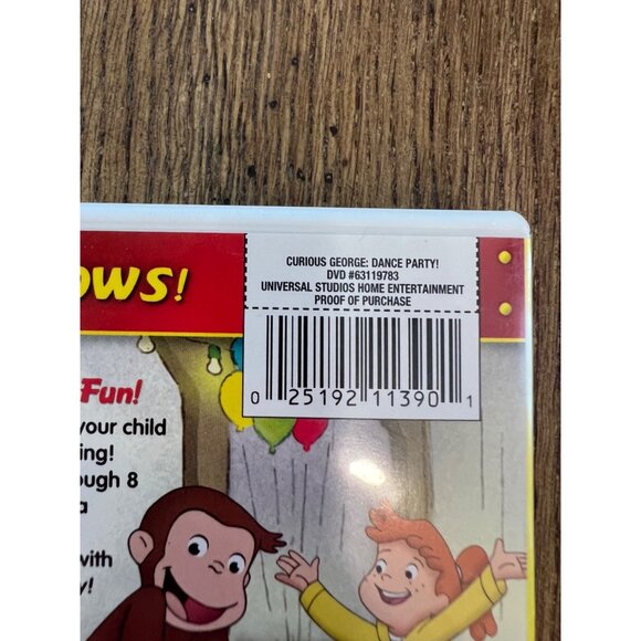 Curious George Dance Party DVD 2012 Childrens Movie 8 Episodes Pre-Owned - Picture 3 of 4